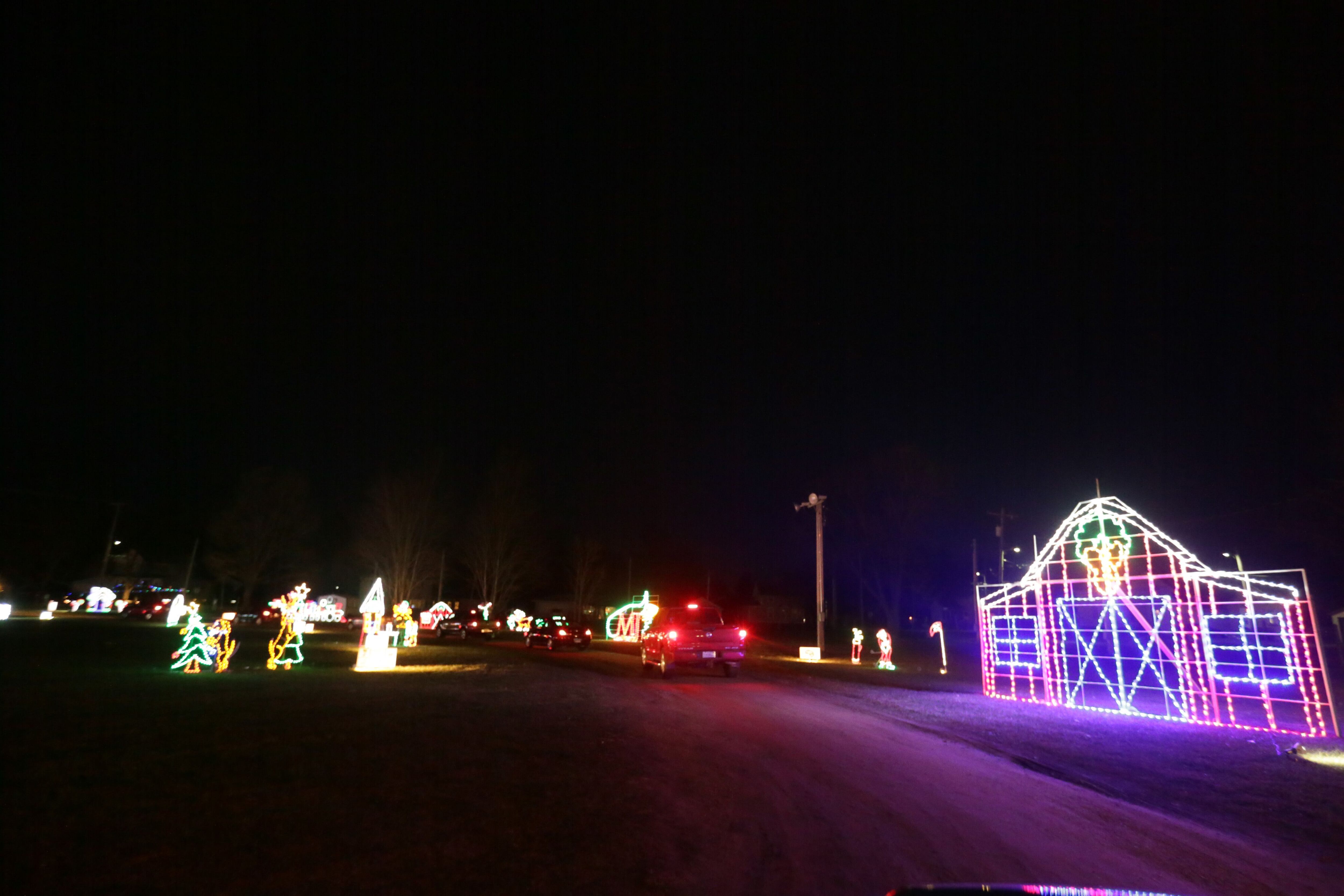 A light up barn is part of the "Home for the Holidays" Christmas drive-thru on Sunday Dec. 12, 2021 at the Bureau County Fairgrounds in Princeton.