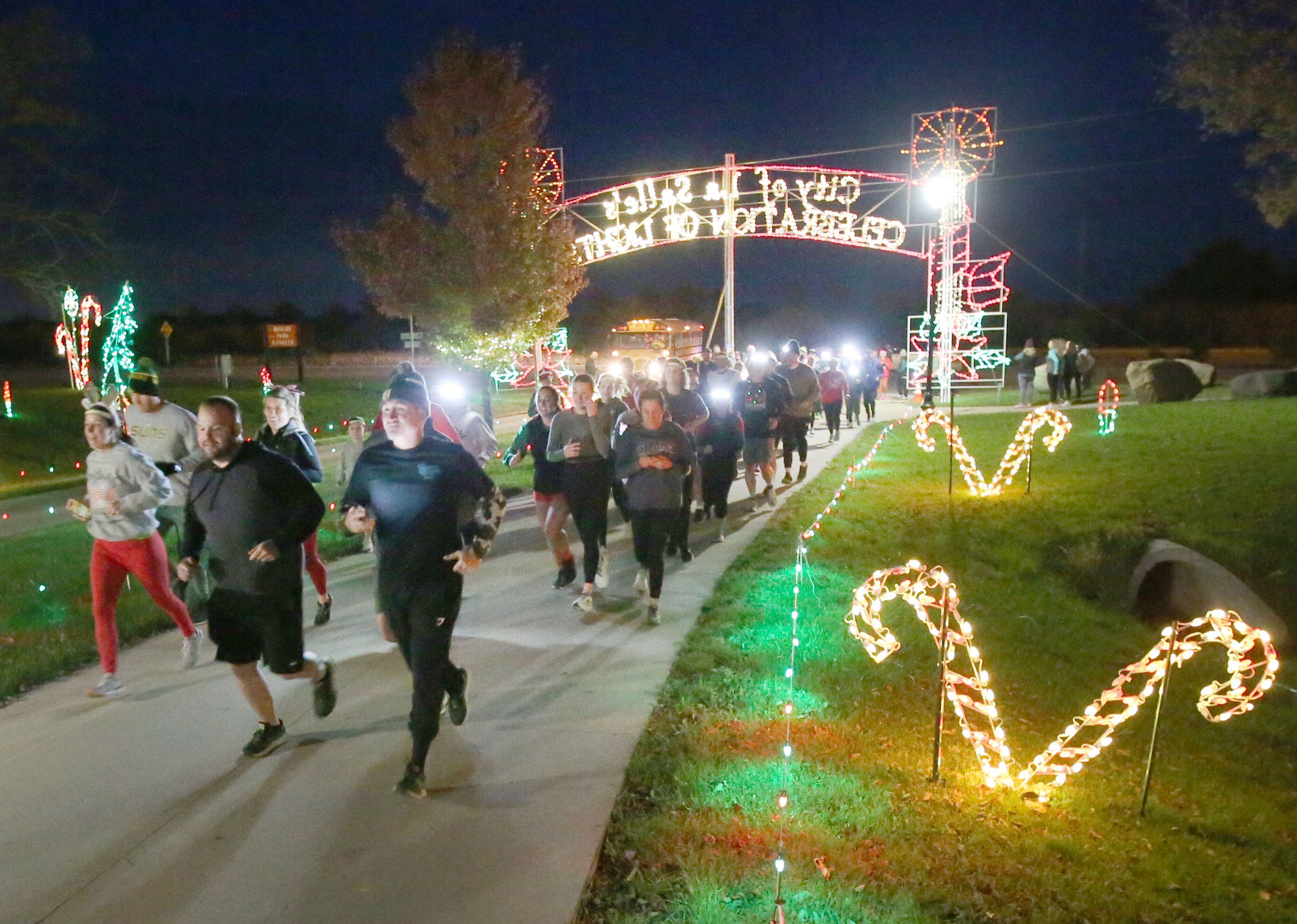Hundreds of people Hundreds  participated in the Run Run Rudolph 5K Fun Run on Sunday, Nov. 5, 2023 at Rotary Park in La Salle. The Celebration Of Lights is the area’s largest drive-thru Christmas light display, stretching throughout Rotary Park on the east side of La Salle.