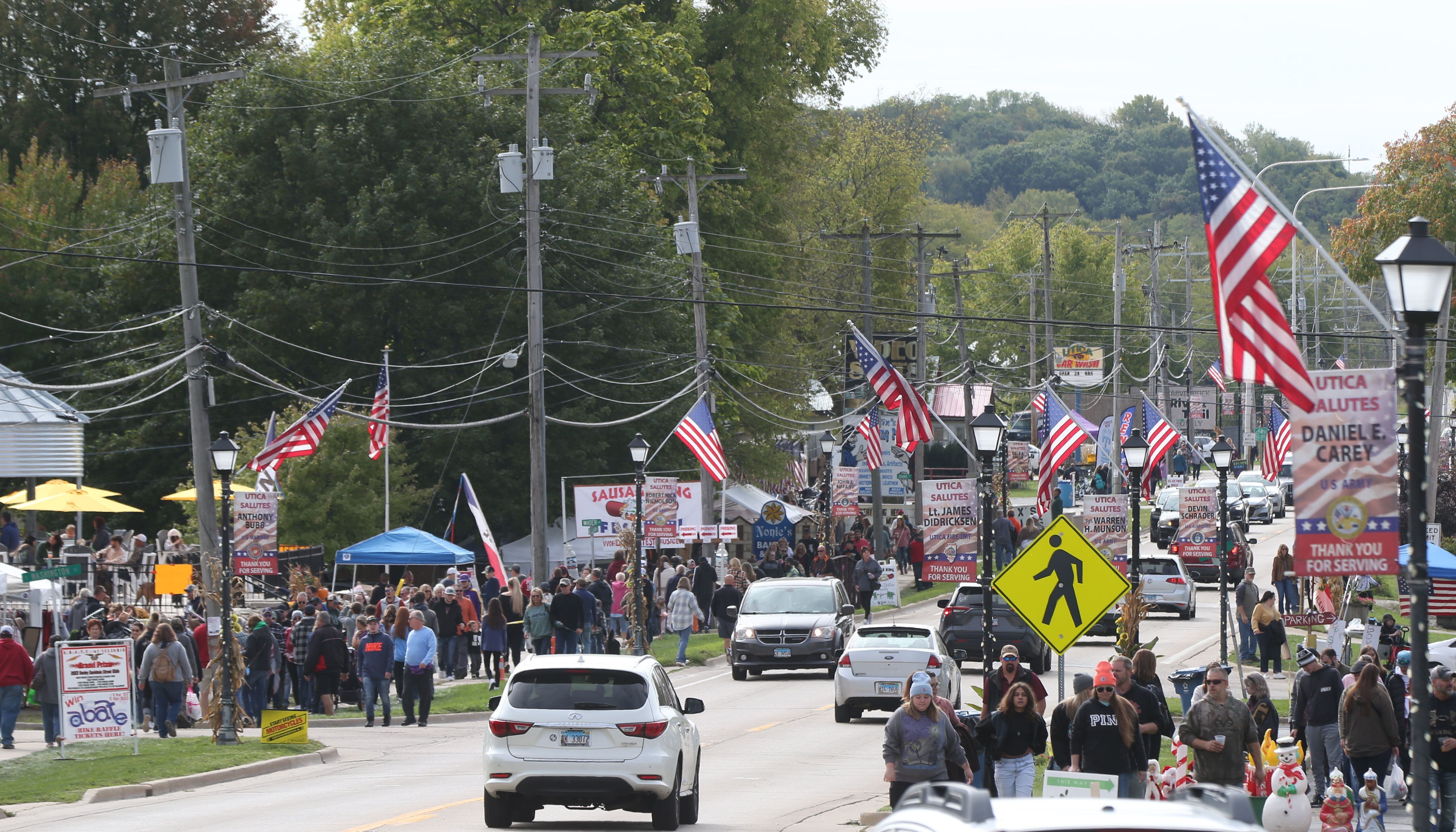 Traffic flows south on Illinois Route 71 during the 53rd annual Burgoo on Sunday, Oct. 8, 2023 downtown Utica.