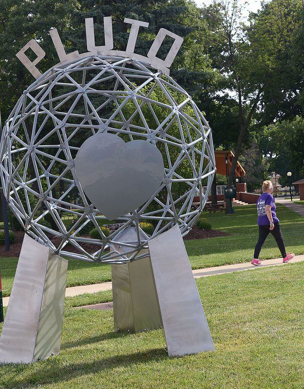 Streator's Pluto statue, currently located at the city's Anderson Fields.