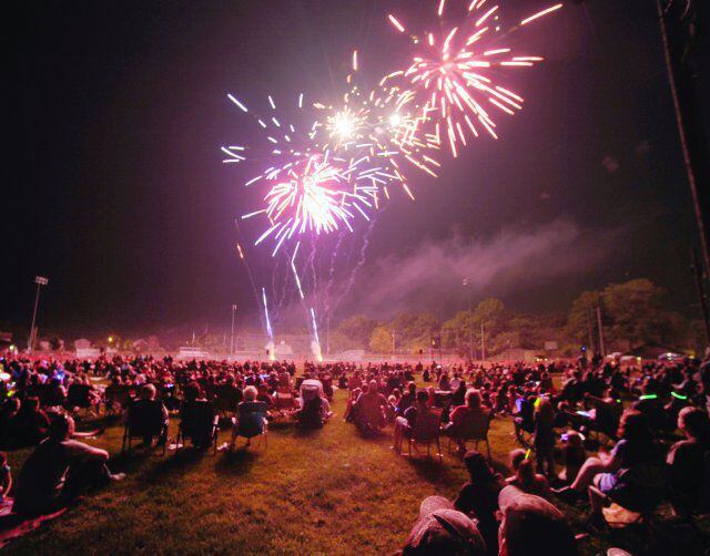 Spectators watched the 2016 fireworks display at Utica, which will have its display this year on Sunday night.