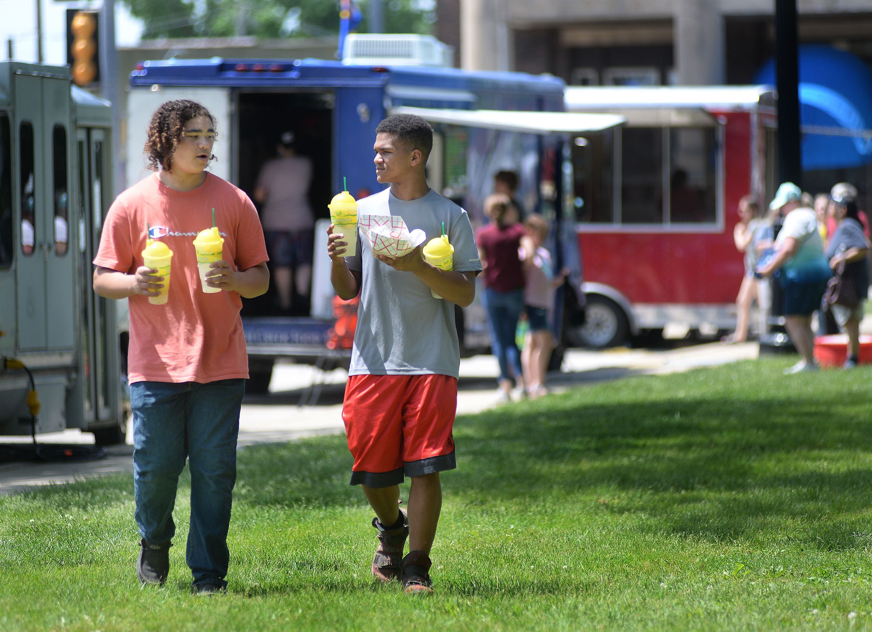 A large crowd enjoyed the Food Truck Festival on Saturday, May 22, 2021, at City Park in Streator. Foods varied from corn dogs, pretzels, Greek cuisine and pizza, among other items.