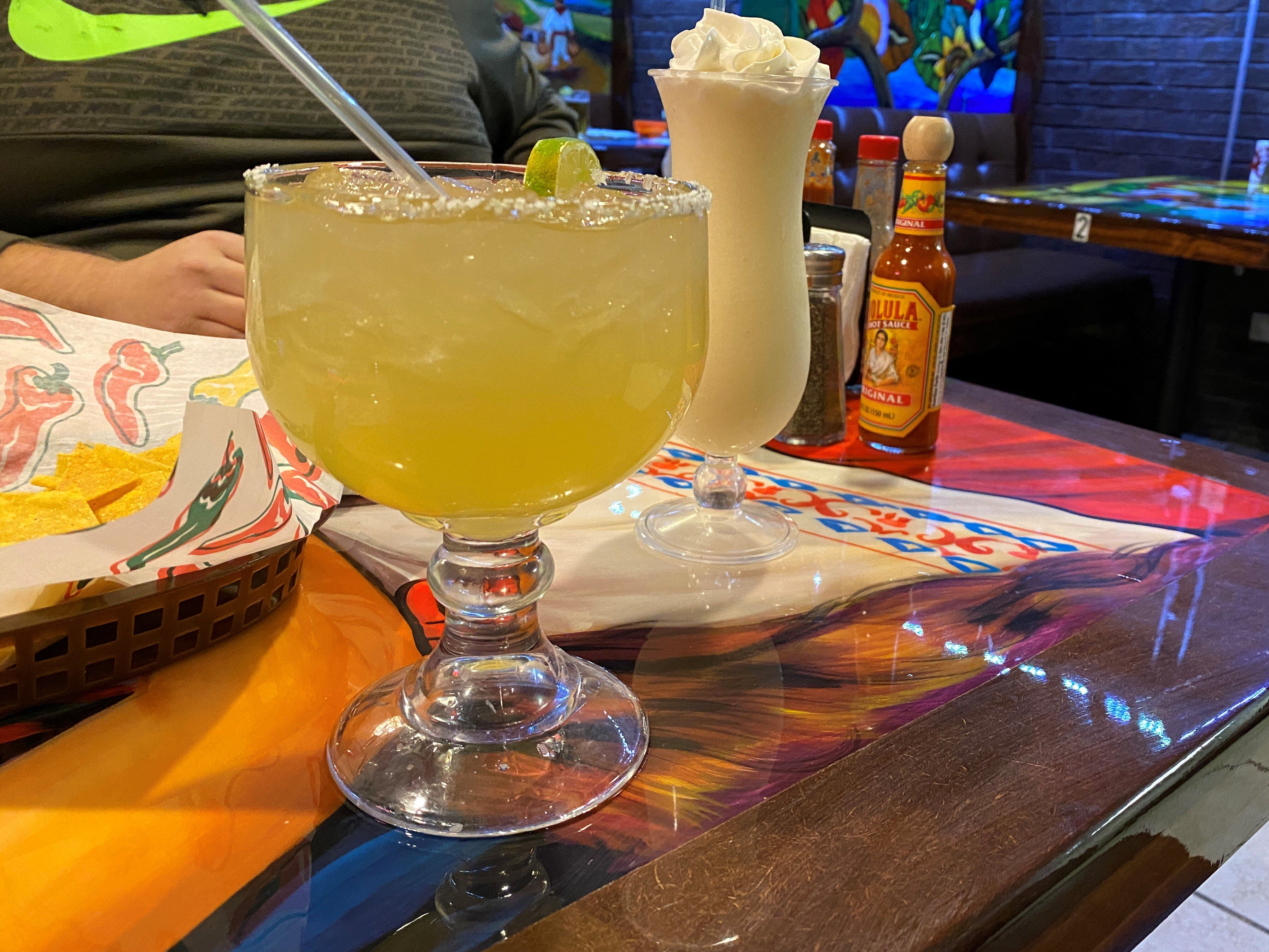 The margarita and piña colada from Cinco de Mayo in Streator.