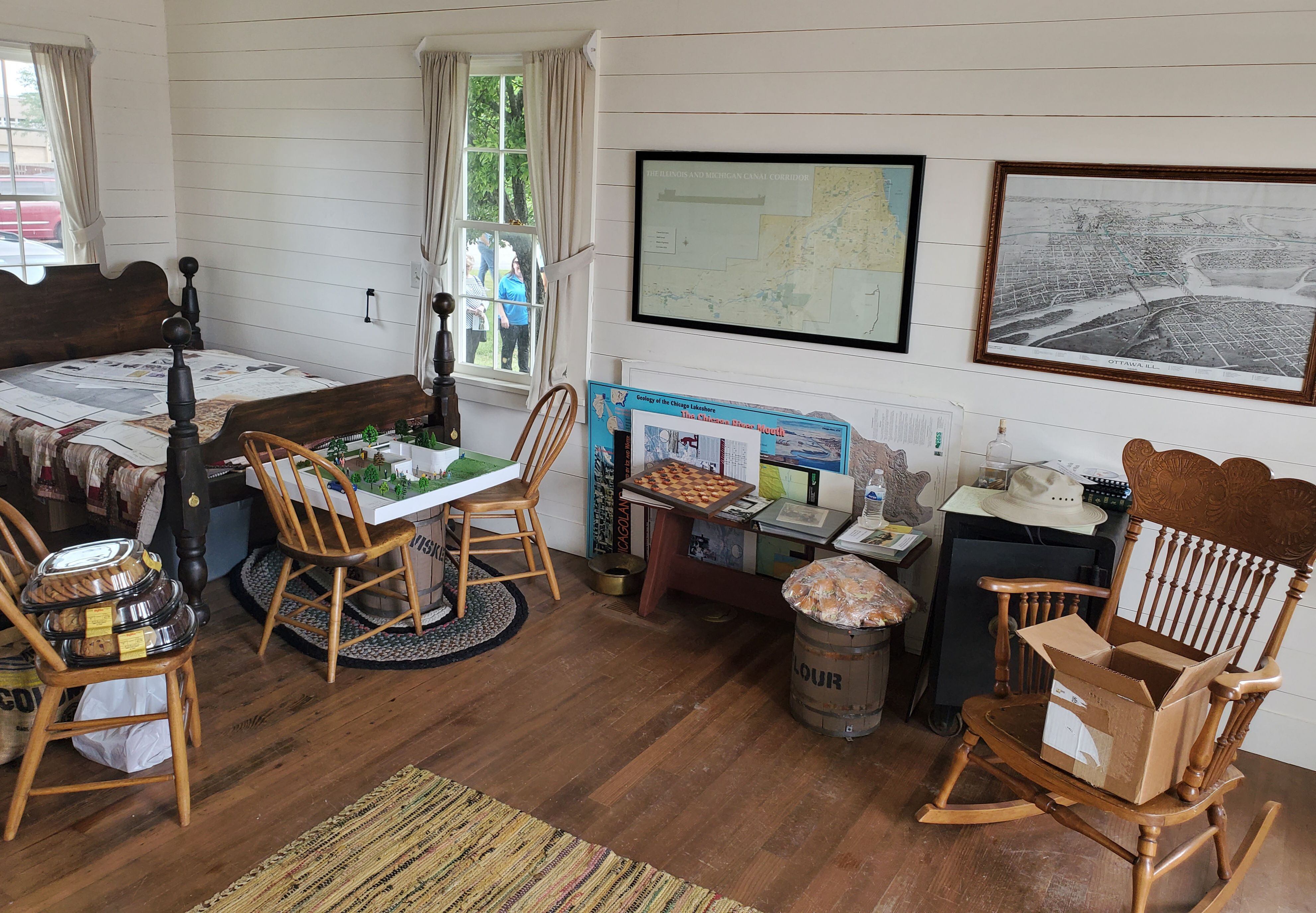 The inside of the Canal Toll House that displays many different historical items related to the canal.